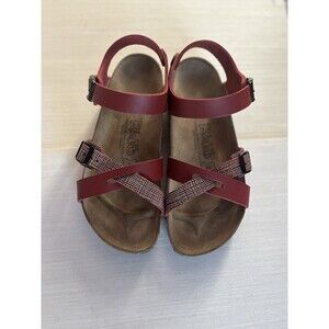 BIRKI'S by Birkenstock US 6.5 EU 37 Sandals Lillie Red Plaid Birko Flor Buckle